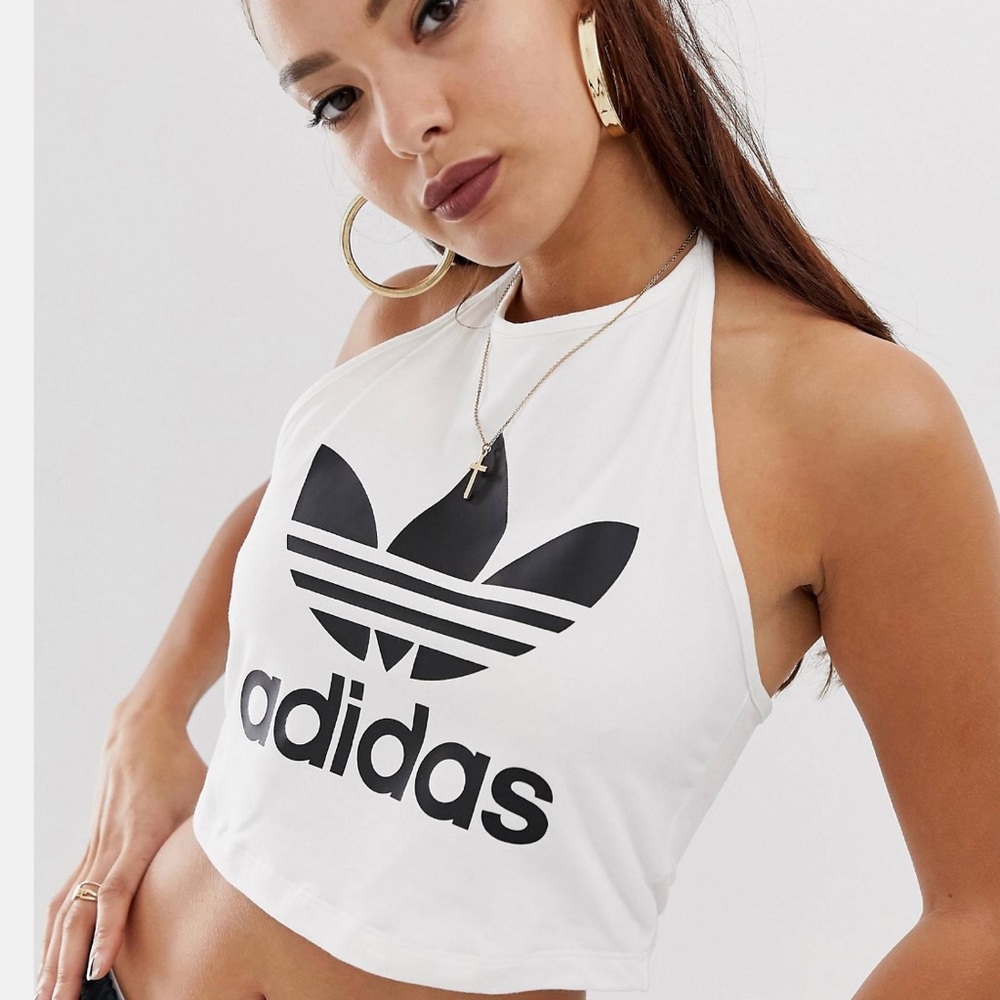 Adidas crop top with halter neck - Medium